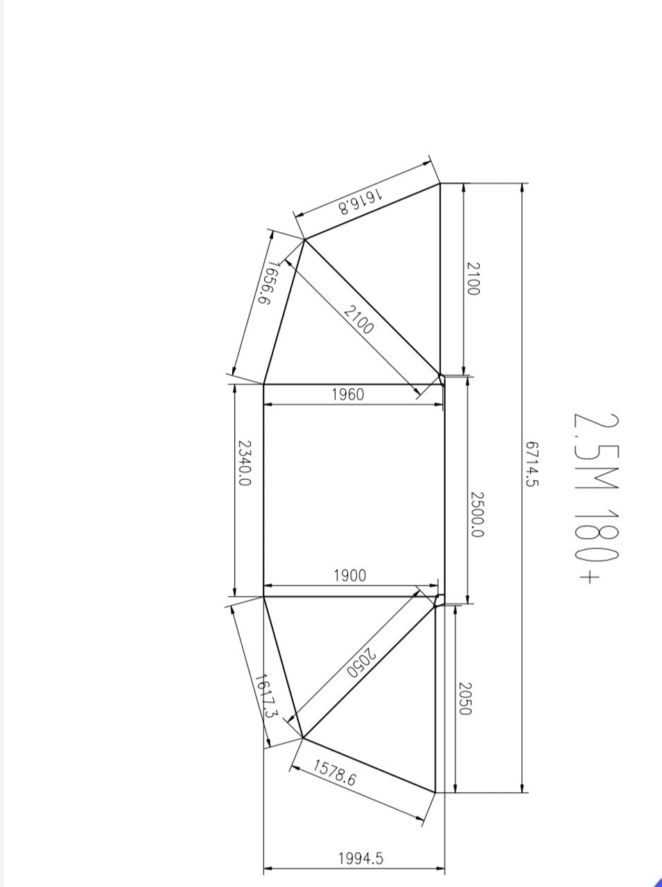 Platinum 2.5m 180 Semi Auto Opening Awning