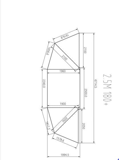 Platinum 2.5m 180 Semi Auto Opening Awning