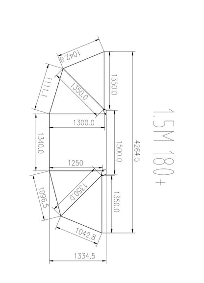 Platinum 1.5m Semi Automatic 180 Degree Awning (Fabric UVE95+%)